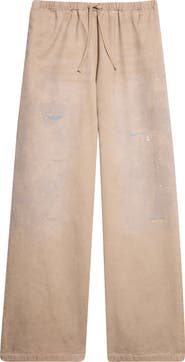 Acne Studios Plott Peached Washed Twill Wide Leg Pants