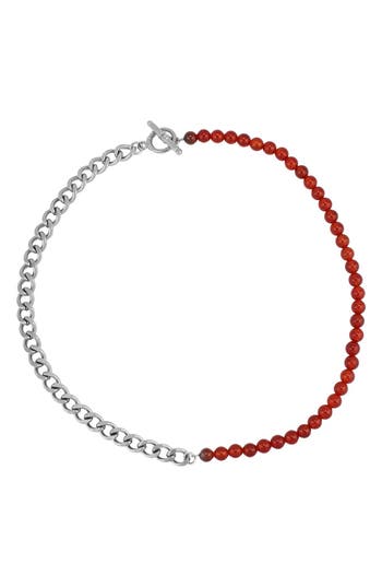 Rebl Gender Inclusive Half Cuban Half Beaded Chain Necklace