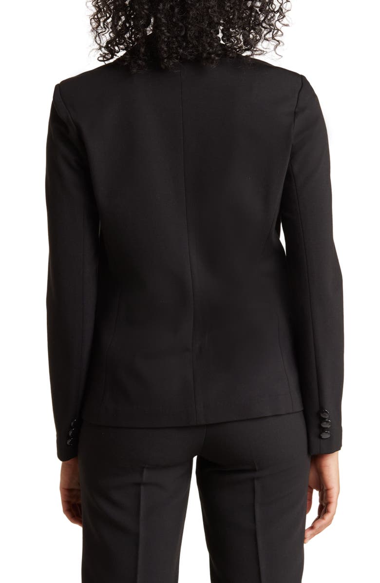 Amanda & Chelsea Classic One-Button Ponte Knit Blazer, Alternate, color, Black