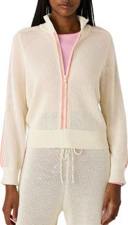 Steve Madden Open Stitch Zip Front Cardigan