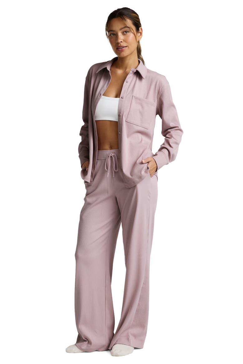 Breathe Easy Corduroy Button-Up Shirt, Alternate, color, PALE PINK