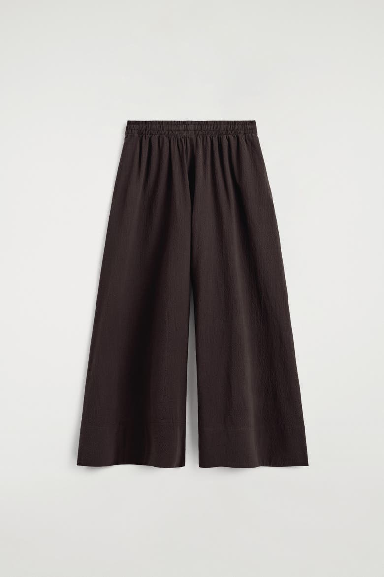 Seersucker Culottes, Alternate, color, BROWN