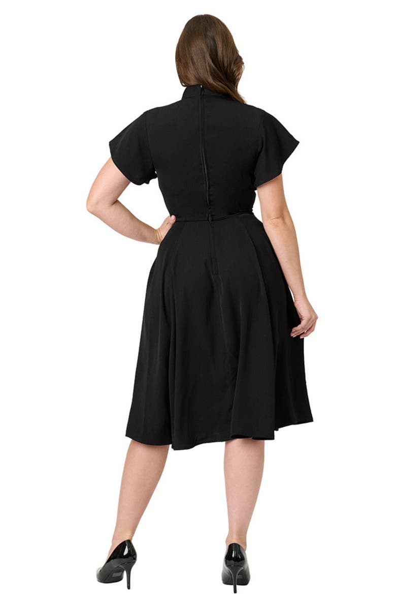 Unique Vintage 1940s Baltimore Swing Dress, Alternate, color, Black Pumpkin