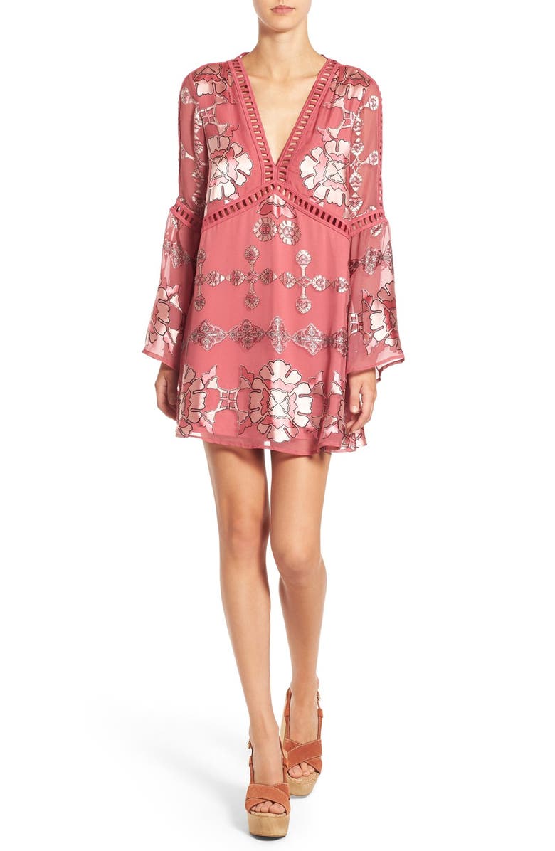 For Love & Lemons x Nordstrom 'Barcelona' Trapeze Dress, Main, color,
