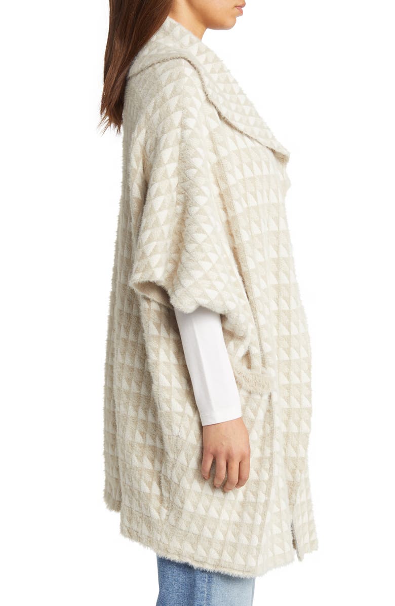 Roffe Accessories Geometric Pocket Sweater Ruana, Alternate, color, 