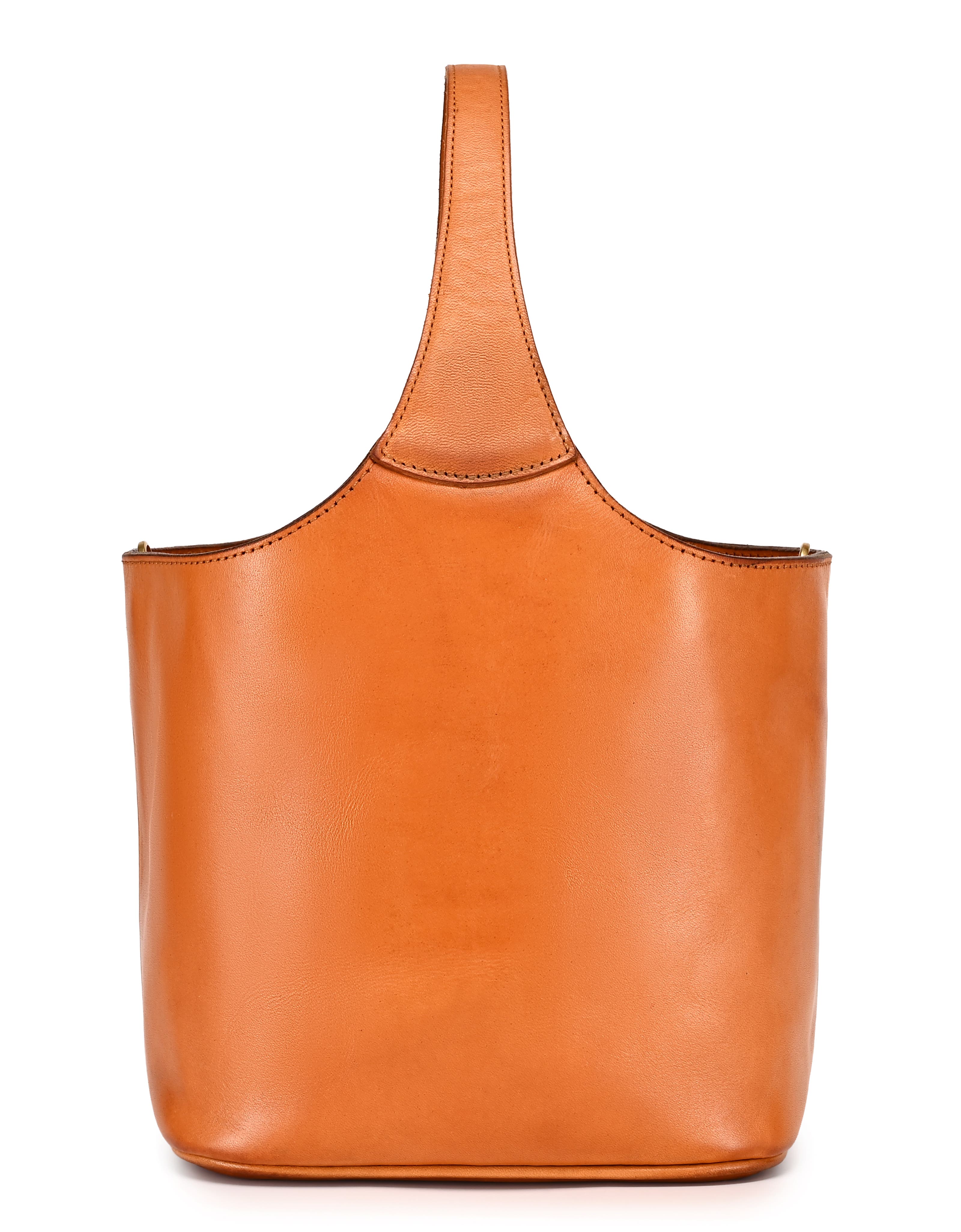 Napa Genuine Leather Relaxed Handcrafted Basket Bag, Alternate, color, Caramel