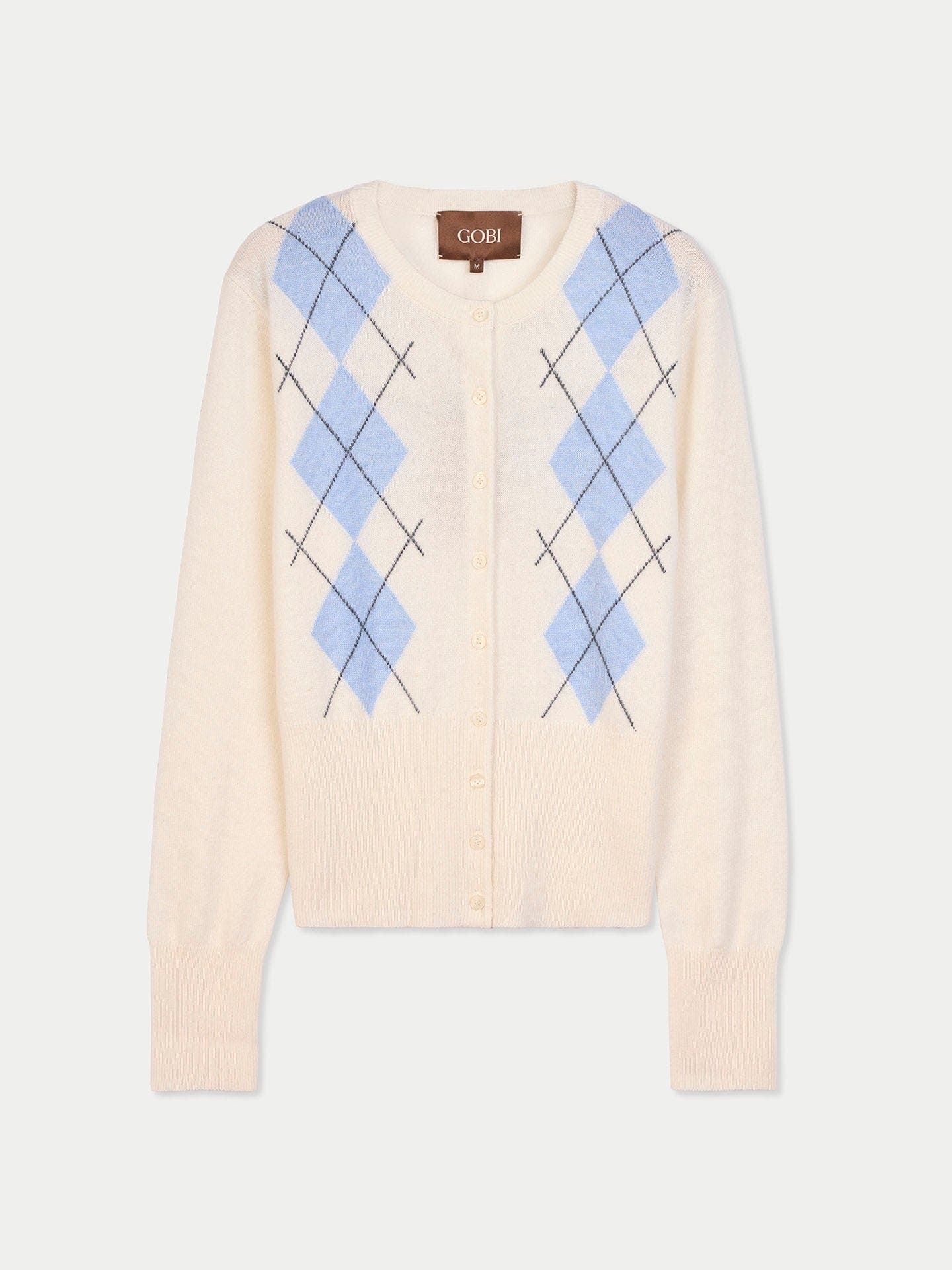 Cashmere Argyle Cardigan - image 3
