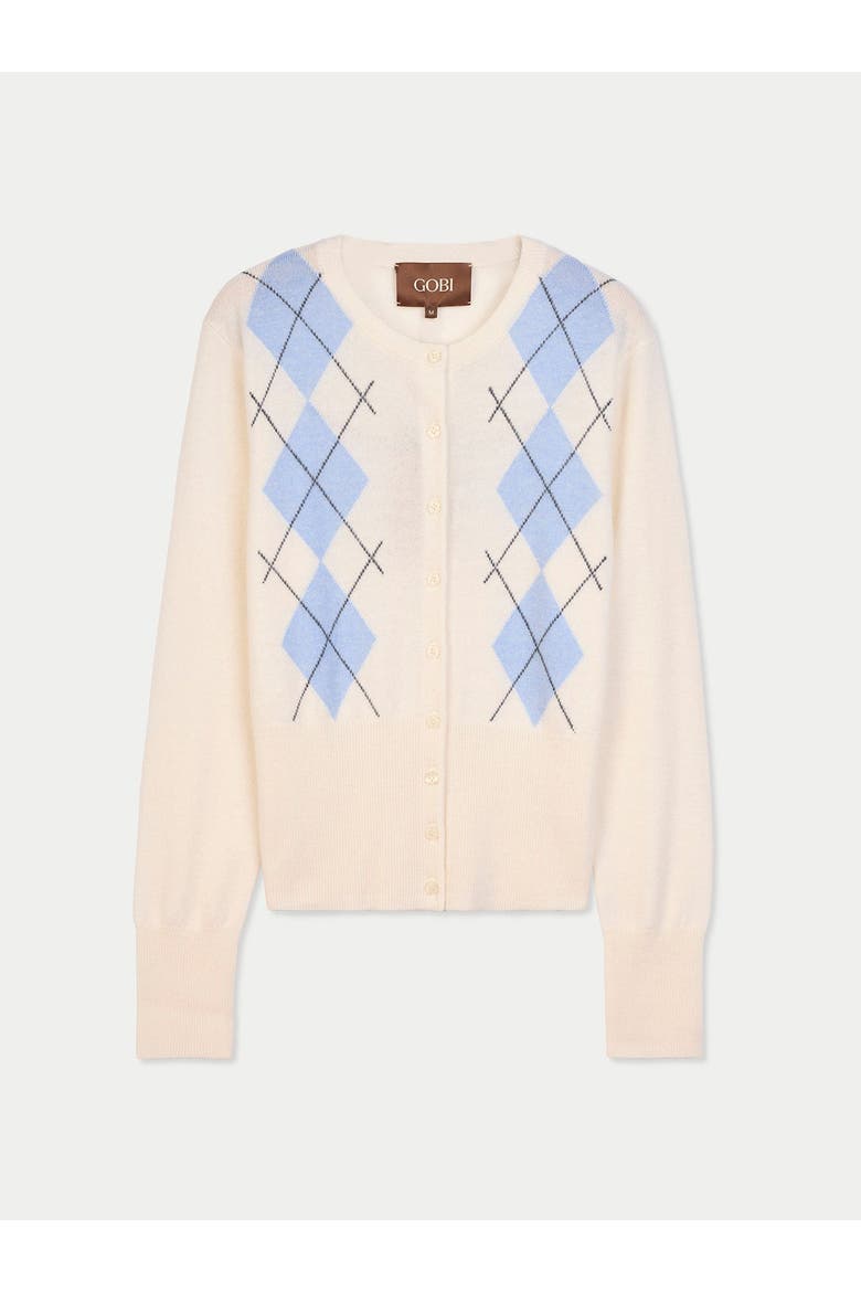 Cashmere Argyle Cardigan, Main, color, coconut-milk