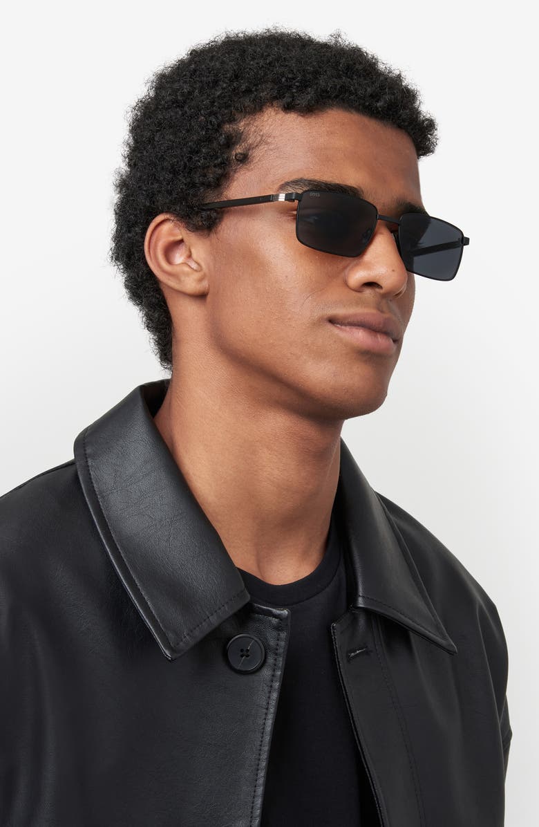 BOSS 57mm Rectangular Sunglasses, Alternate, color,