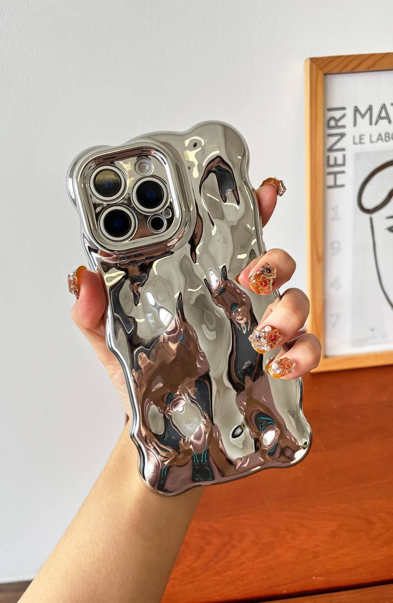 Auramma Chrome Bubbles iPhone 16 Pro Max Case, Alternate, color, Chrome