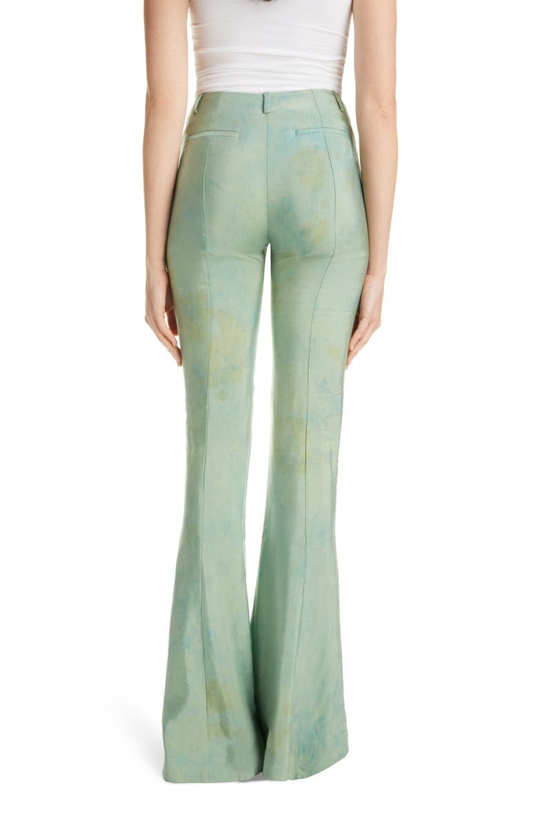 Acne Studios Pippen Tonal Print Cupro Kick Flare Pants, Alternate, color, 
