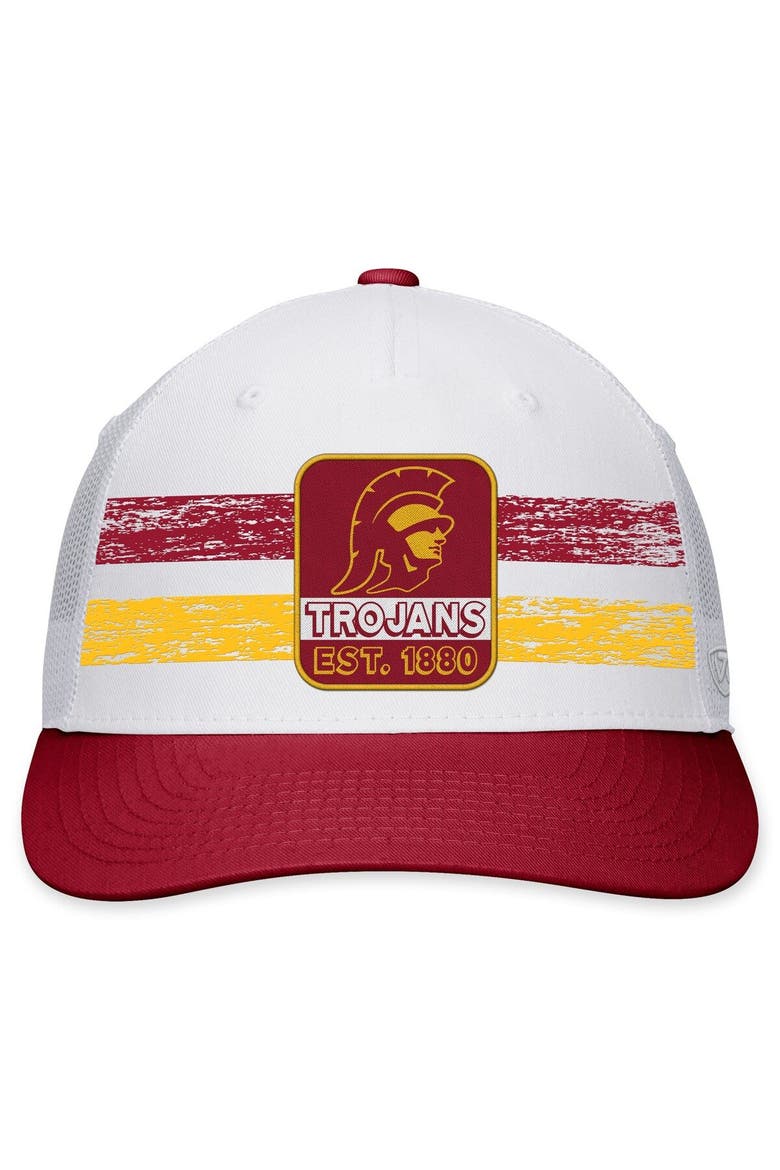 Men's Top of the World White/Cardinal USC Trojans Retro Fade Snapback Hat, Alternate, color, White