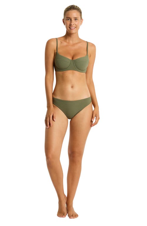 Sea Level Spinnaker Underwire Balconette Bikini Top In Khaki