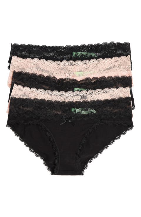 Ahna 5-Pack Lace Low Rise Hipster Panties