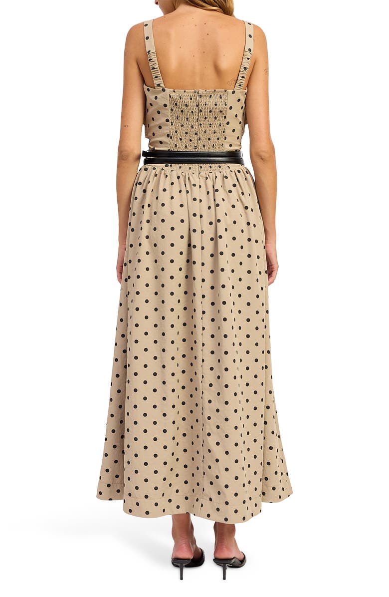 En Saison Hatley Polka Dot Belted Maxi Dress, Alternate, color, Tan Black