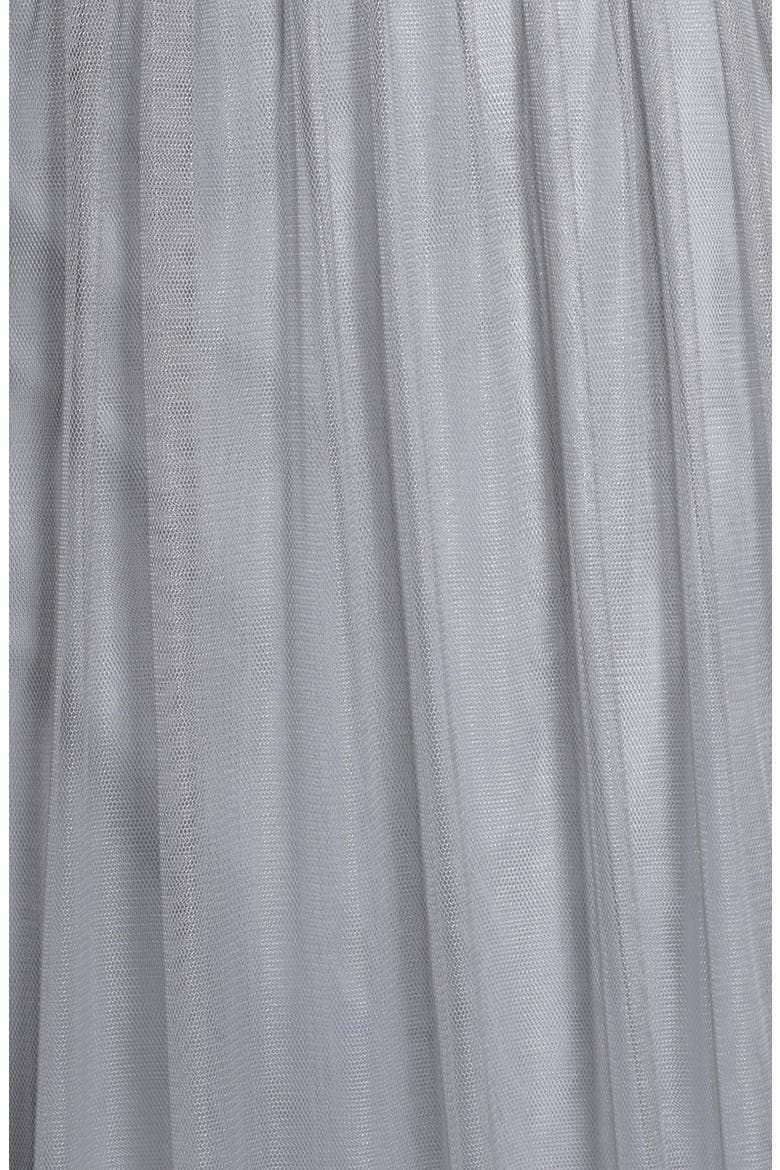 Strapless Metallic Lace & Net Gown, Alternate, color, SILVER/ PEWTER