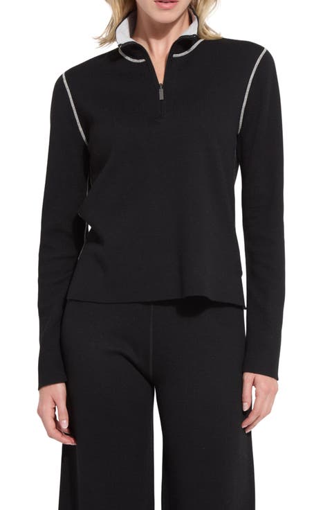 Reversible Cashmere Blend Half-Zip Sweater