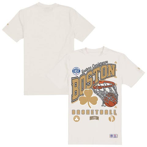 Men's New Era  Cream Boston Celtics Oversized City Edition Remix Vintage T-Shirt