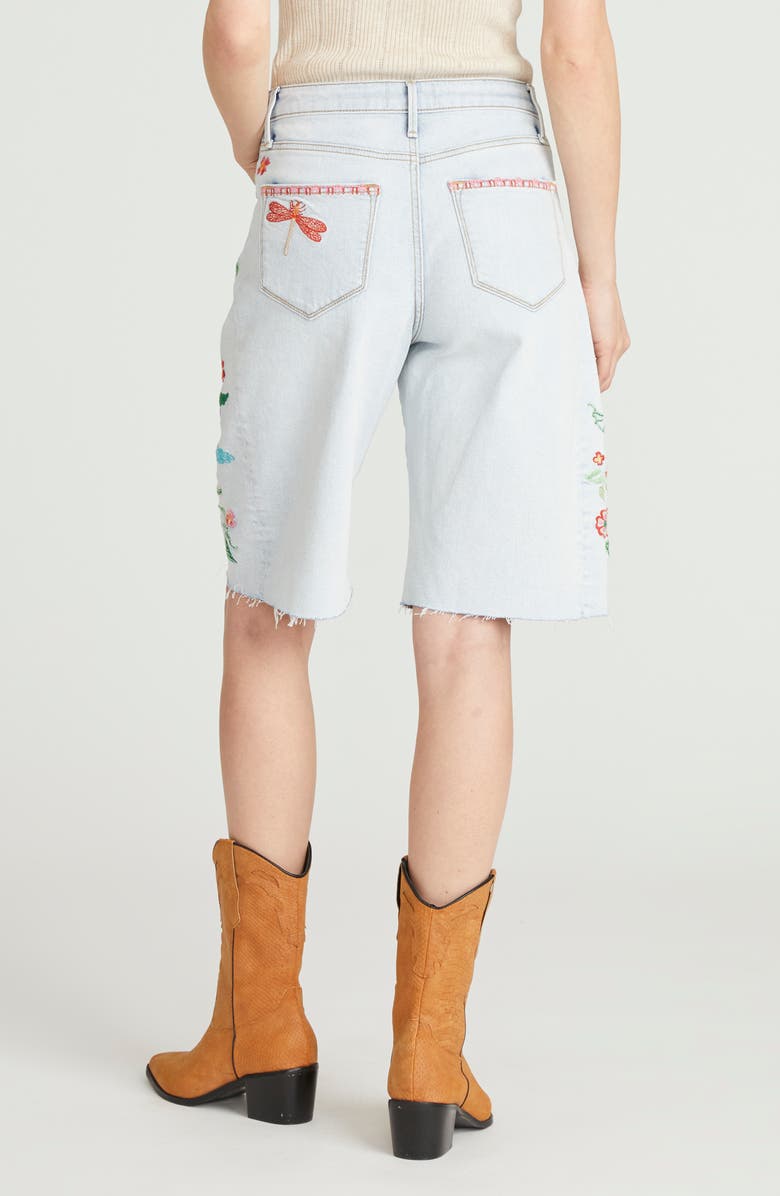 Driftwood Palmer High Waist Barrel Shorts, Alternate, color, Light Wash