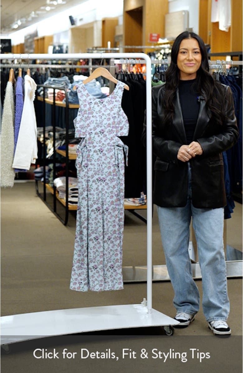 Kids' Floral Side Tie Jumpsuit, sales video thumbnail