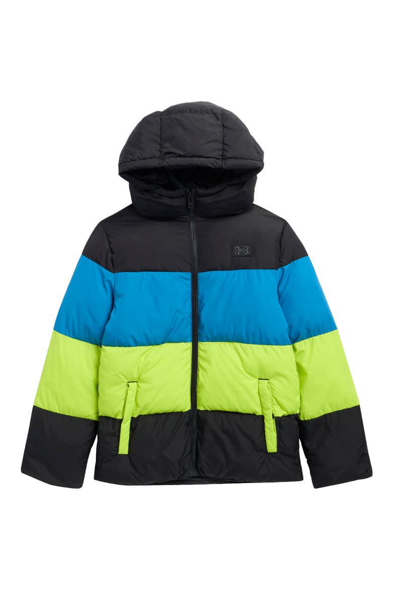 Kids' Panel Block Puffer Jacket, Main, color, BLACK