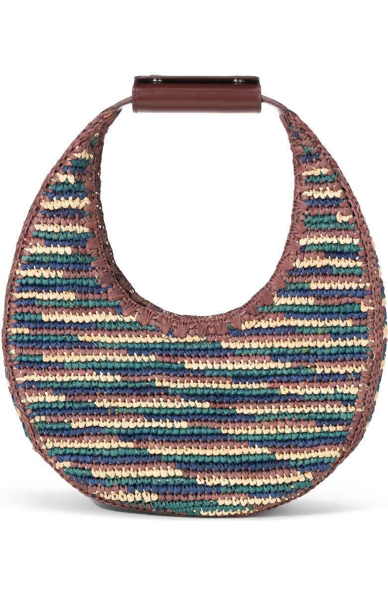 STAUD Moon Raffia Top Handle Tote, Main, color,