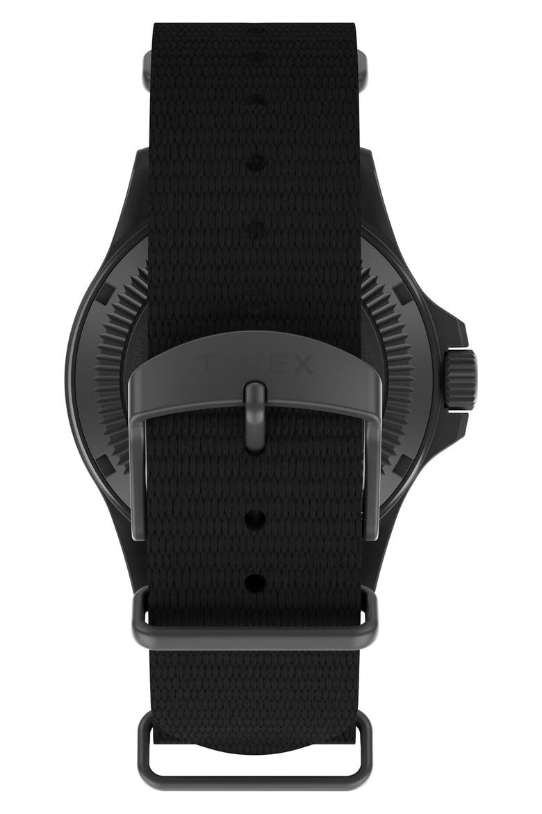 Expedition® North Field Post Solar Webbing Strap Watch, Alternate, color, BLACK