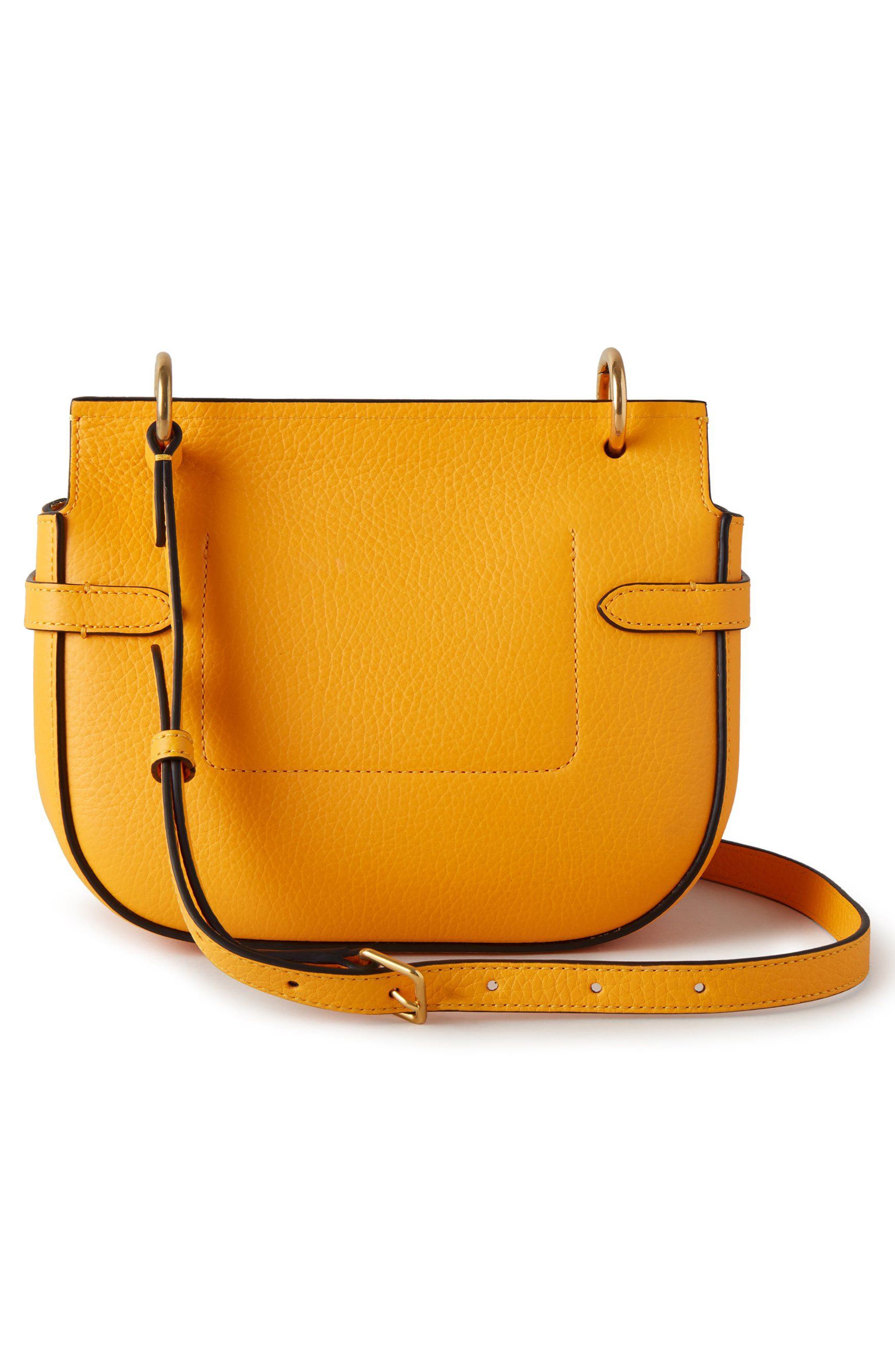 Mulberry Small Amberly Grained Leather Satchel, Alternate, color, Double Yellow