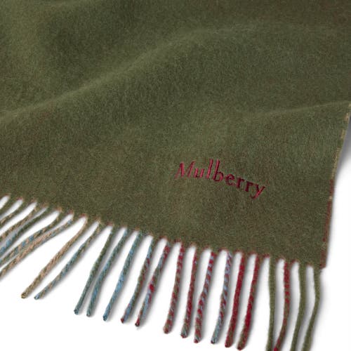 Mulberry Large Reversible Heritage Check Scarf In Green