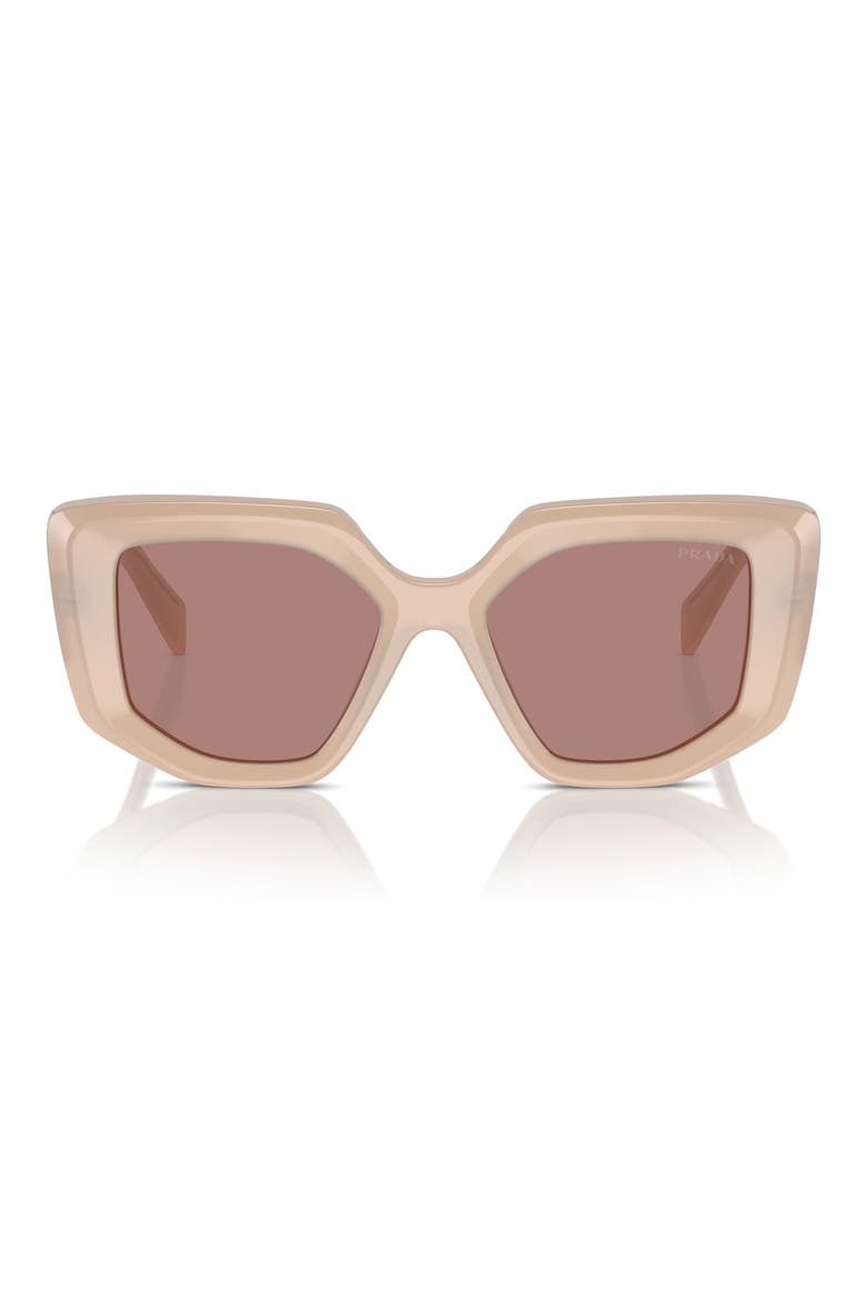 50mm Geometric Sunglasses, Main, color, LITE BROWN