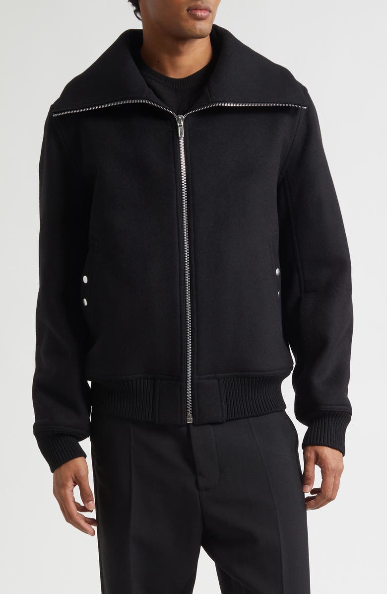 Rick Owens Blixa Dracucollar Wool Jacket, Main, color, Black