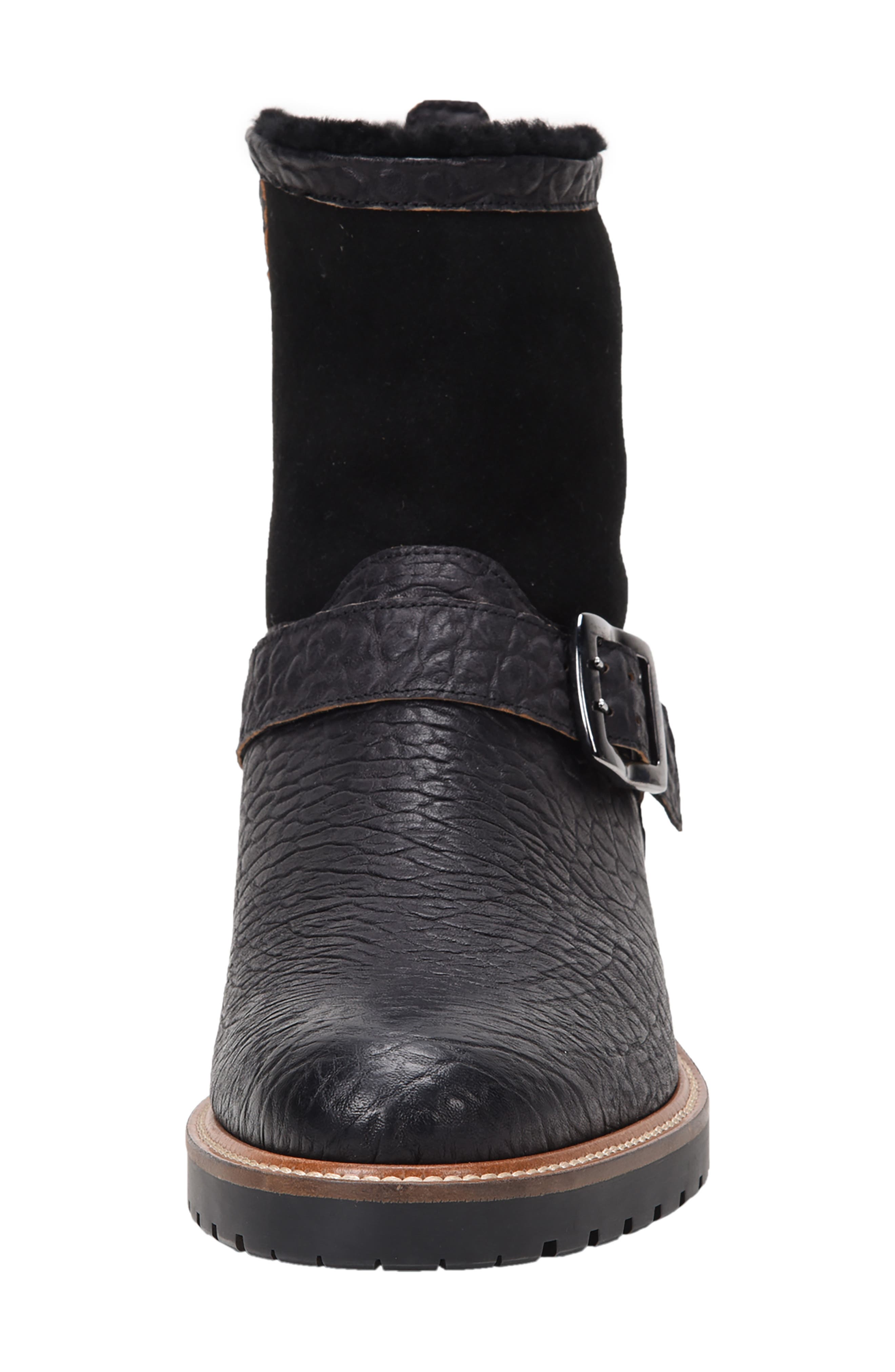 Ross & Snow Federico Weatherproof Genuine Shearling Lined Moto Boot, Alternate, color, 