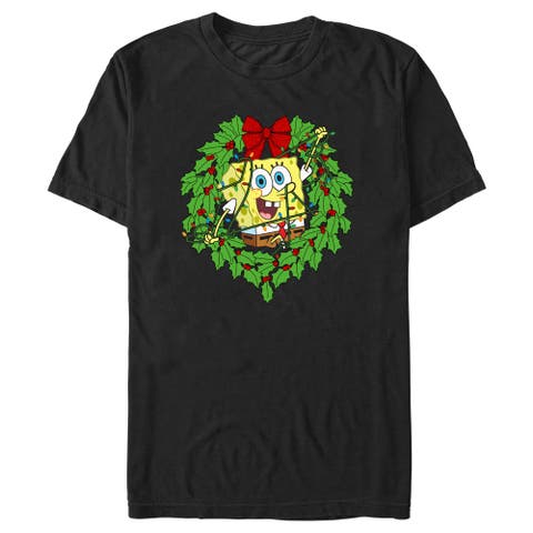 Boy's SpongeBob SquarePants Christmas Wreath  Graphic T-Shirt