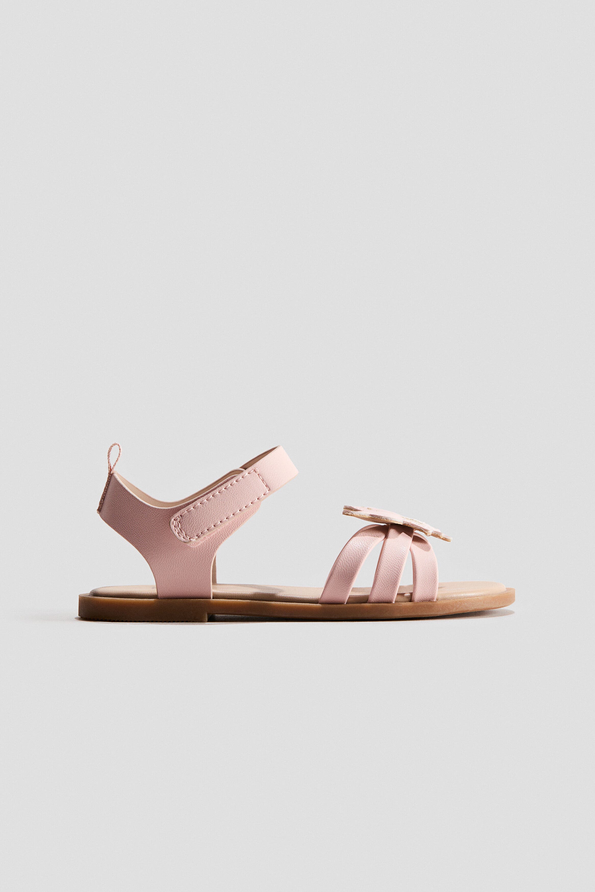 H&M Appliquéd Sandals, Alternate, color, Light Pink/Butterfly