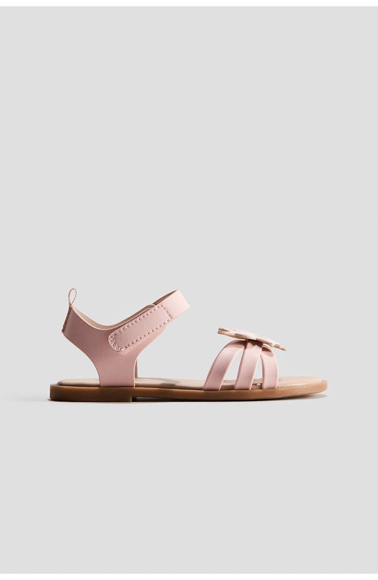 H&M Appliquéd Sandals, Alternate, color, Light Pink/Butterfly