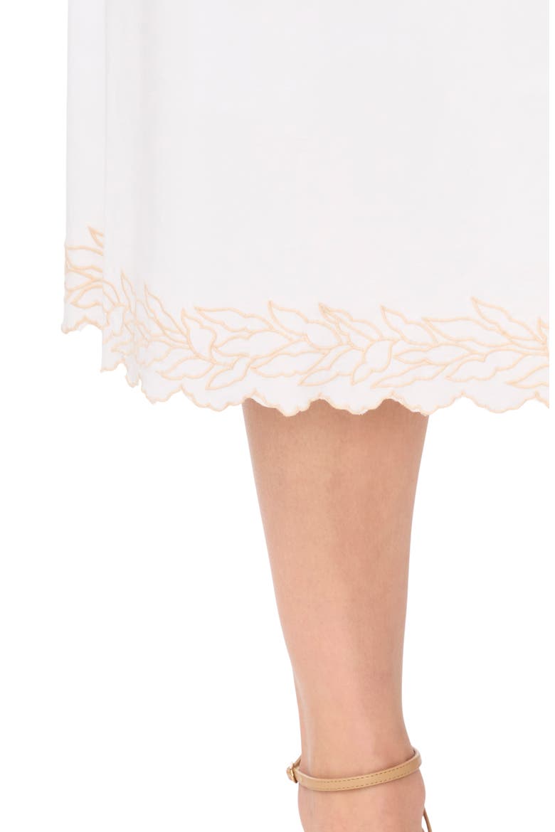 Embroidered Hem Cotton Midi Skirt, Alternate, color, BRIGHT WHITE