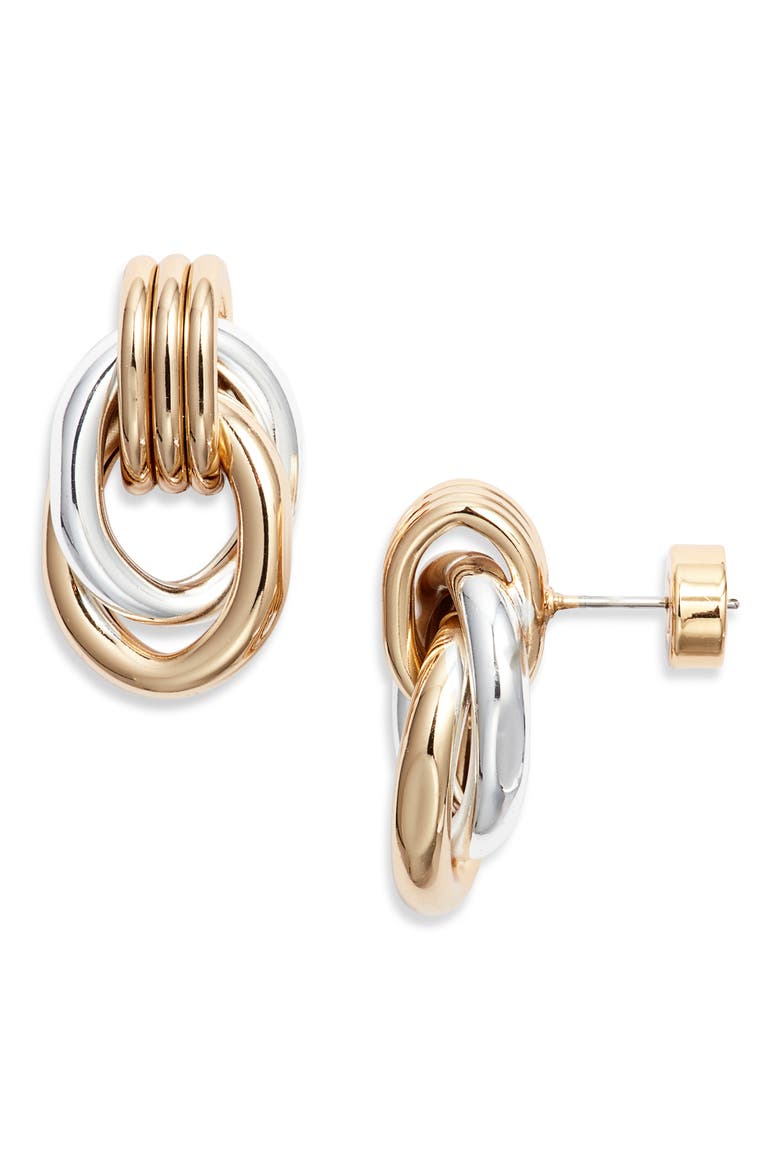 Demi Fine Doorknocker Earrings, Main, color, 14K GOLD- STERLING PLATED