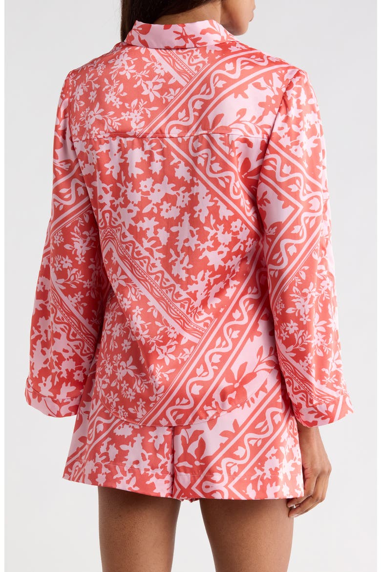Milad Oversize Bell Sleeve Button-Up Shirt, Alternate, color, PINK TILE