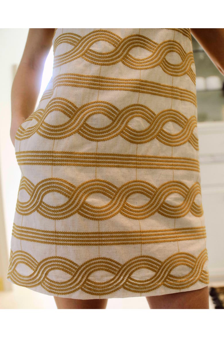 Annie Mini Embroidered Dress, Alternate, color, Goldenrod