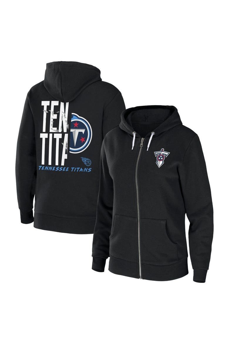 Women's WEAR by Erin Andrews Black Tennessee Titans Sponge Fleece Full-Zip Hoodie, Main, color, Black
