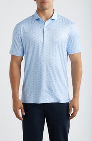 johnnie-O Backcourt Shuttlecock Print Featherweight Performance Polo