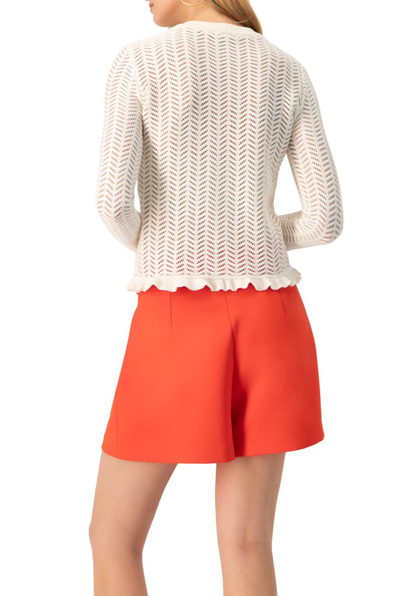 Long Sleeve See-Through Knitted Blouse, Alternate, color, Ivory