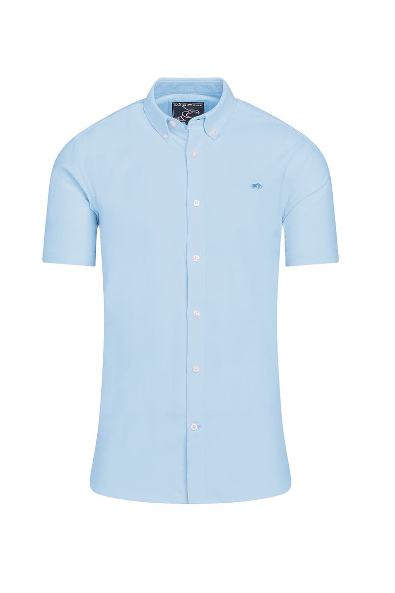 Short Sleeve Lightweight Oxford Shirt, Alternate, color, Sky Blue