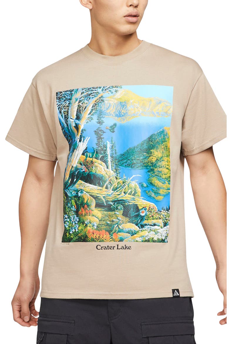 ACG Crater Lake Graphic Tee, Main, color, KHAKI/ WHITE