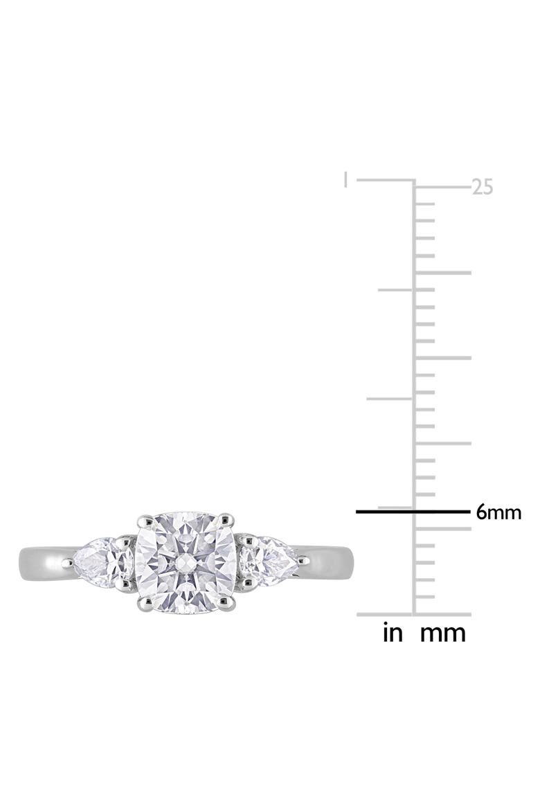 Cushion Cut & Pear Cut Moissanite Ring, Alternate, color, WHITE