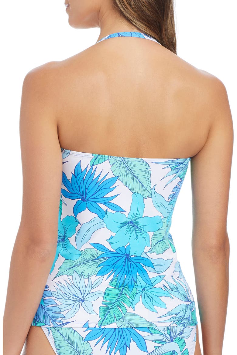 Draped Tankini Top, Alternate, color, COOL