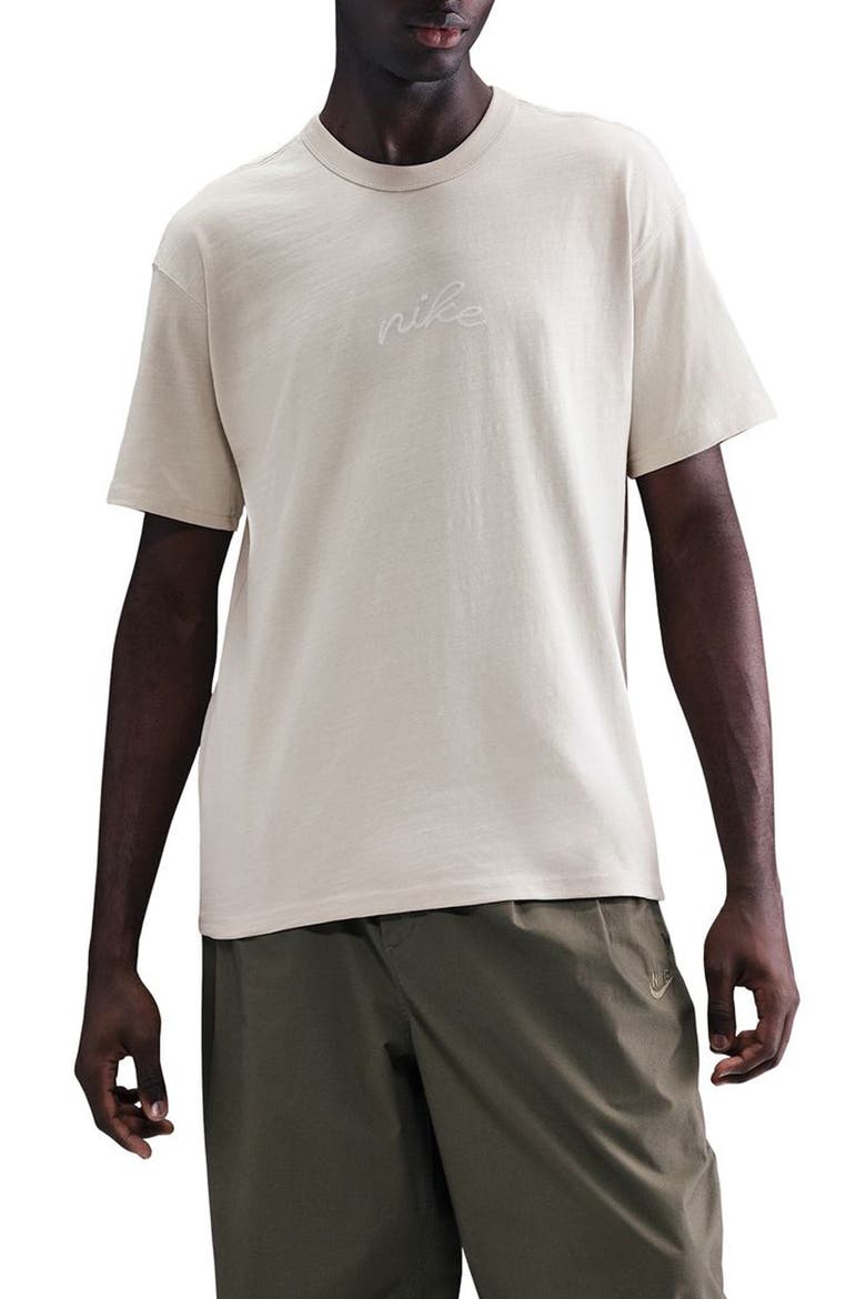 Script Graphic T-Shirt, Main, color, LIGHT BONE