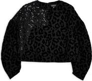 Topshop Sequin Embellished Leopard Sweater