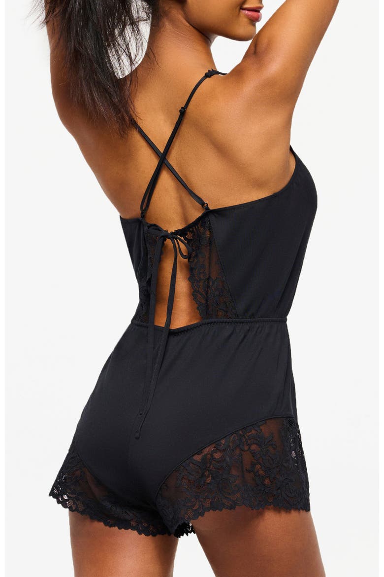 Carmela Sleep Romper, Alternate, color, Black