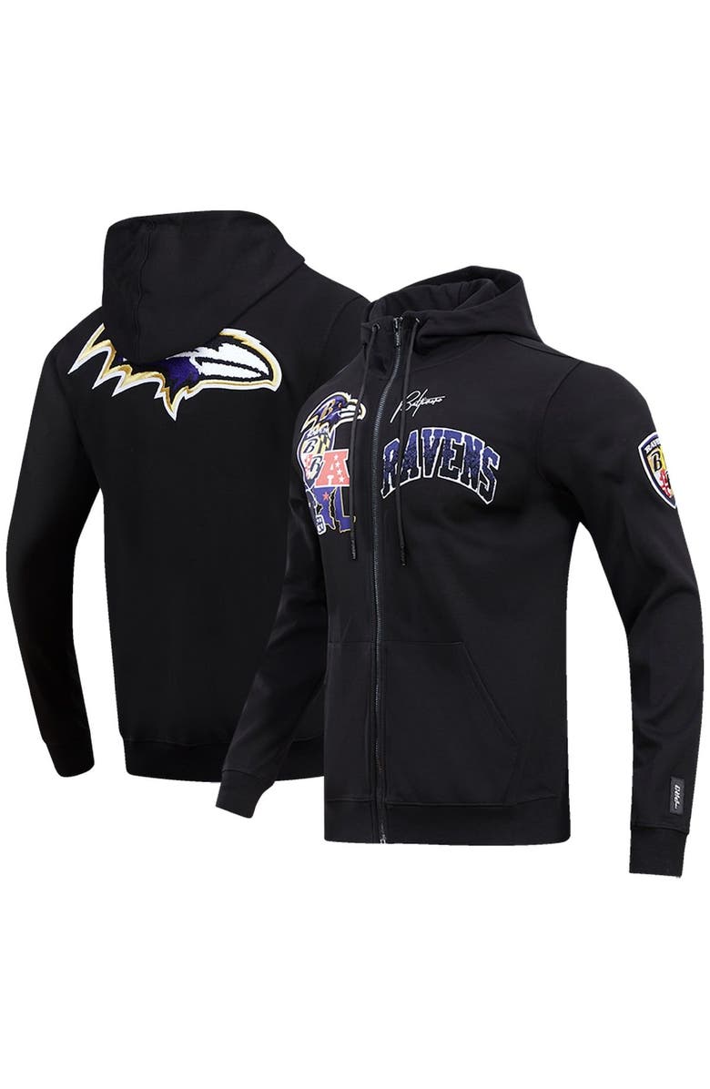 PRO STANDARD Men's Pro Standard Black Baltimore Ravens Hometown Full-Zip Hoodie, Main, color,